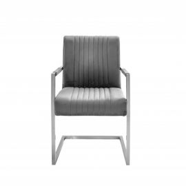 Scaune - Scaun cu brate design retro Big Aston catifea gri