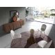 Mese dining - Masa rotunda design modern deosebit Glass and Walnut 130cm
