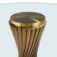 Mese dining - Masa rotunda design modern deosebit Glass and Walnut 130cm
