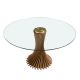 Mese dining - Masa rotunda design modern deosebit Glass and Walnut 130cm