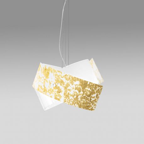Pendule, Lustre suspendate - Lustra suspendata CAMILLA cu foita aurie sau argintie