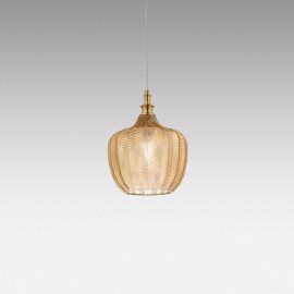 Lustra suspendata, Pendul CLEOFE ambra, alb, cobalt sau ecru