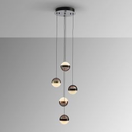 Pendule, Lustre suspendate - Lustra cu 5 pendule LED design modern Orbes