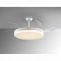 Lustra LED cu Ventilator si telecomanda, lame retractabile Vento alb