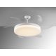 Lustre cu ventilator - Lustra LED cu Ventilator si telecomanda, lame retractabile Vento alb