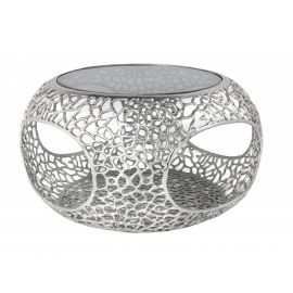 Masute Living - Masuta de cafea design modern Spin 40cm argintiu