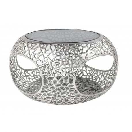 Masute Living - Masuta de cafea design modern Spin 40cm argintiu