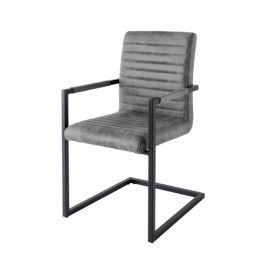 Set 2 scaune cu brate Loft vintage gri/ negru