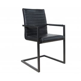Seturi scaune, HoReCa - Set 2 scaune cu brate Loft negru antic/ negru
