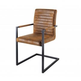 Seturi scaune, HoReCa - Set 2 scaune cu brate Loft maro antic/ negru
