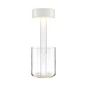 Lampa portabila cu baterii cu baza in forma de vaza AI design alb/ transparent