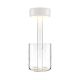 Veioze - Lampa portabila cu baterii cu baza in forma de vaza AI design alb/ transparent
