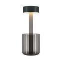 Lampa portabila cu baterii cu baza in forma de vaza AI design negru/ fumuriu