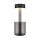 Lampa portabila cu baterii cu baza in forma de vaza AI design negru/ fumuriu