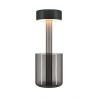Lampa portabila cu baterii cu baza in forma de vaza AI design negru/ fumuriu