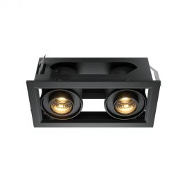Corp incastrabil cu 2 spoturi LED directionabile Metal Modern negru