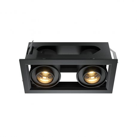 Spoturi tavan fals - Corp incastrabil cu 2 spoturi LED directionabile Metal Modern negru