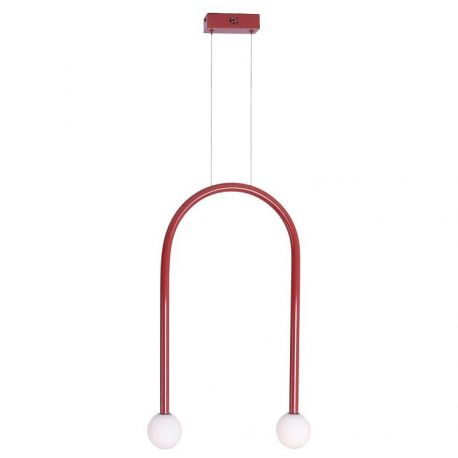 Pendule, Lustre suspendate - Lustra LED design minimalist ENIGMA, Coral red