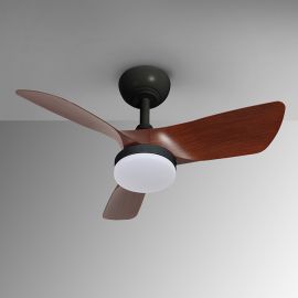 Lustra LED cu Ventilator si telecomanda TROPIC BLACK/WALNUT