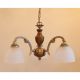 Candelabru 3 brate design italian din alama cu lemn 5630
