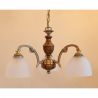 Candelabru 3 brate design italian din alama cu lemn 5630