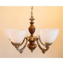 Candelabru 5 brate design italian din alama cu lemn 5640