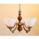 Candelabru 5 brate design italian din alama cu lemn 5640