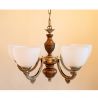 Candelabru 5 brate design italian din alama cu lemn 5640