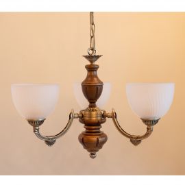 Candelabre, Lustre - Candelabru 3 brate design italian din alama cu lemn 5640