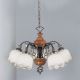 Candelabre, Lustre - Candelabru 5 brate design italian din alama cu lemn 2256
