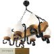 Candelabre, Lustre - Candelabru rustic fabricat manual din lemn 6 brate Vela