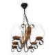 Candelabre, Lustre - Candelabru rustic fabricat manual din lemn 6 brate Vela