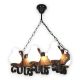 Candelabre, Lustre - Candelabru rustic fabricat manual din lemn pictat 6 brate Vela
