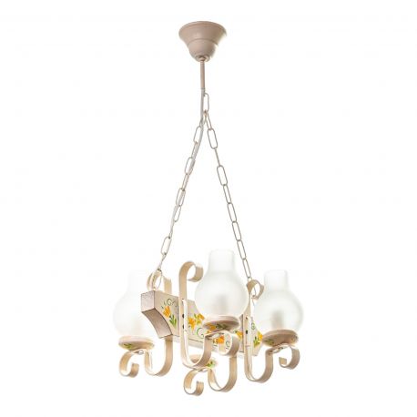 Candelabre, Lustre - Candelabru rustic fabricat manual din lemn pictat 4 brate Vela