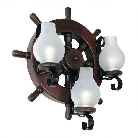 Aplice, corpuri de iluminat pentru pereti - Aplica de perete in stil marinaresc fabricata manual din lemn Timona WOOD-TI-AP3