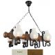 Candelabre, Lustre - Candelabru rustic fabricat manual din lemn Rustic 6L