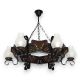 Candelabre, Lustre - Candelabru fabricat manual din lemn pictat Queen 6L