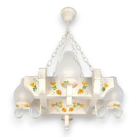 Candelabre, Lustre - Candelabru fabricat manual din lemn pictat Queen 4L