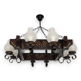 Candelabre, Lustre - Candelabru fabricat manual din lemn pictat Queen 8L