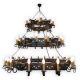 Candelabru fabricat manual din lemn pictat Queen 36L