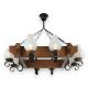 Candelabre, Lustre - Candelabru rustic fabricat manual din lemn Queen 8L