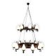 Candelabre, Lustre - Candelabru rustic fabricat manual din lemn Roata 20L