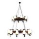 Candelabre, Lustre - Candelabru rustic fabricat manual din lemn Roata 20L
