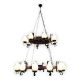 Candelabre, Lustre - Candelabru rustic fabricat manual din lemn Roata 20L