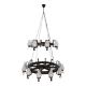 Candelabre, Lustre - Candelabru rustic fabricat manual din lemn Roata 20L