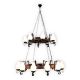 Candelabre, Lustre - Candelabru rustic fabricat manual din lemn Roata 20L