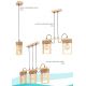Lustre aplicate - Plafoniera rustica fabricata manual din lemn Rodos 4L