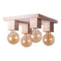 Plafoniera rustica fabricata manual din lemn ALASKA 4L