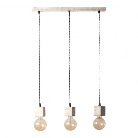Pendule, Lustre suspendate - Lustra cu 3 pendule rustica fabricata manual din lemn ALASKA