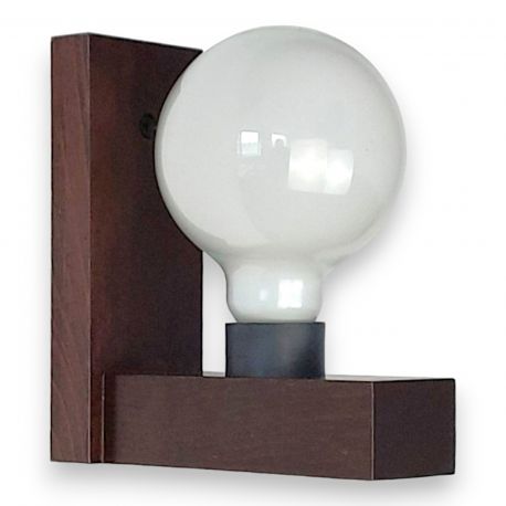 Aplice, corpuri de iluminat pentru pereti - Aplica de perete rustica fabricata manual din lemn ARCOS